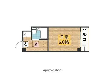 コートヨーク(1K/2階)の間取り写真