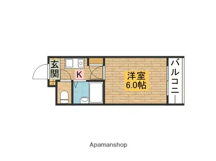 マンションライツ(1K/4階)の間取り写真