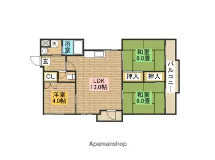 ヴィラ・エイトサイト(3LDK/3階)の間取り写真