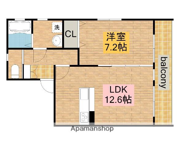 ウイングコート(1LDK/2階)の間取り写真