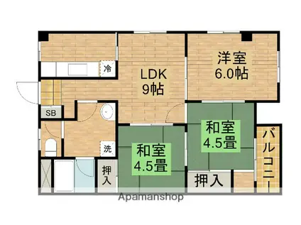 ラポール浜寺(3LDK/3階)の間取り写真