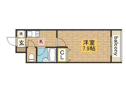 ピュール絆(1K/5階)の間取り写真