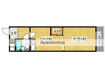 シティハイツ鳳西町(1DK/3階)の間取り写真