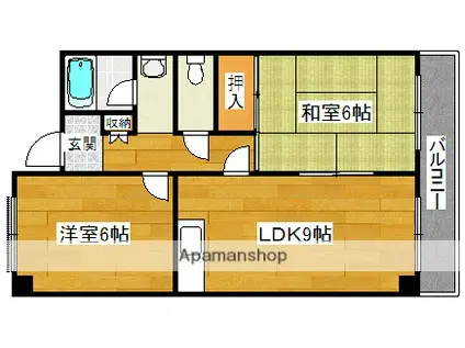 高師浜シーサイドマンションⅡ(2LDK/2階)の間取り写真