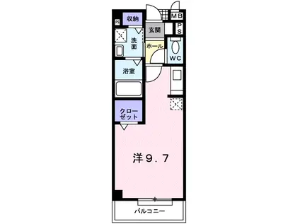 リフレ東百舌鳥A棟(ワンルーム/2階)の間取り写真