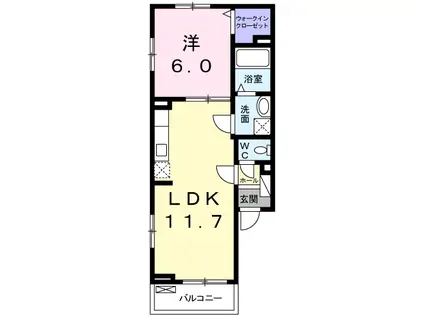 グラン・シャリオ(1LDK/3階)の間取り写真