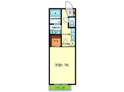 カーサコンフォール(1K/1階)の間取り写真