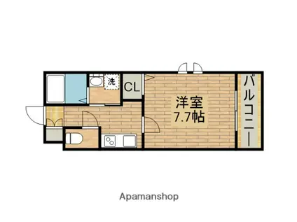 フィアスコート羽衣(1K/1階)の間取り写真