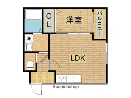 セントフェリオ石津(1LDK/1階)の間取り写真