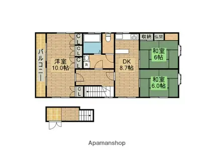 高石市綾園2丁目(3DK/2階)の間取り写真