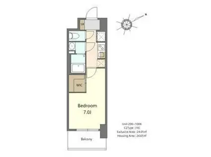 S-RESIDENCE堺浜寺AXIAL(1K/4階)の間取り写真