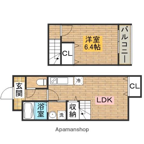 ブルーム浜寺2(1LDK/1階)の間取り写真