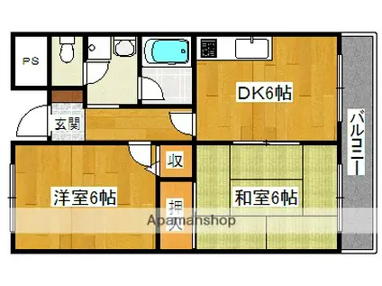 マスターズエル綾園20(2DK/5階)の間取り写真