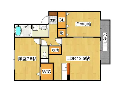 パークサイドコート(2LDK/1階)の間取り写真