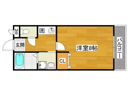 シドレアーブル(1K/1階)の間取り写真