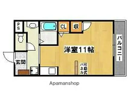 グランフルーリ(1DK/2階)の間取り写真