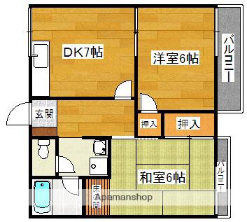 アーバンハイツⅡ(2DK/2階)の間取り写真