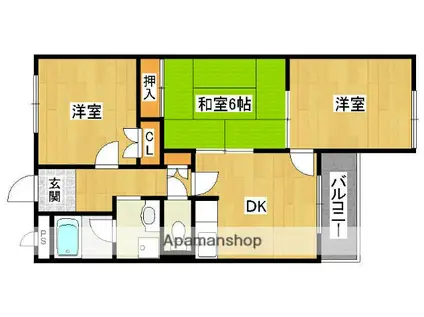 鳳グリーンパレス(3LDK/3階)の間取り写真
