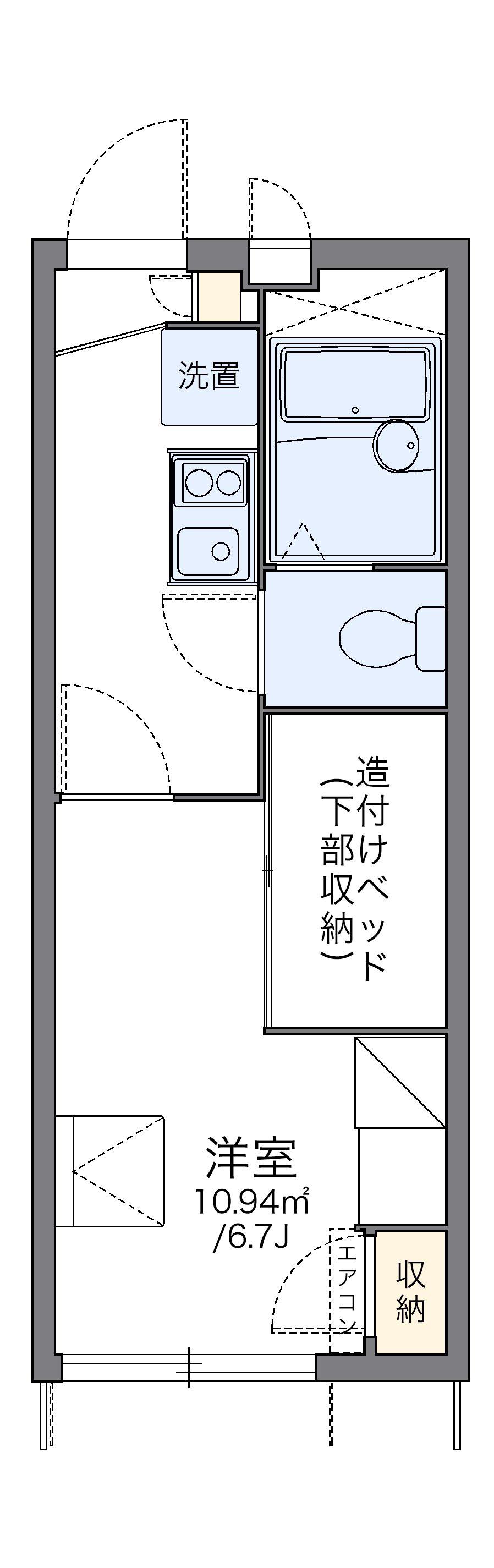 レオパレスウィステリアⅡ(1K/1階)の間取り写真