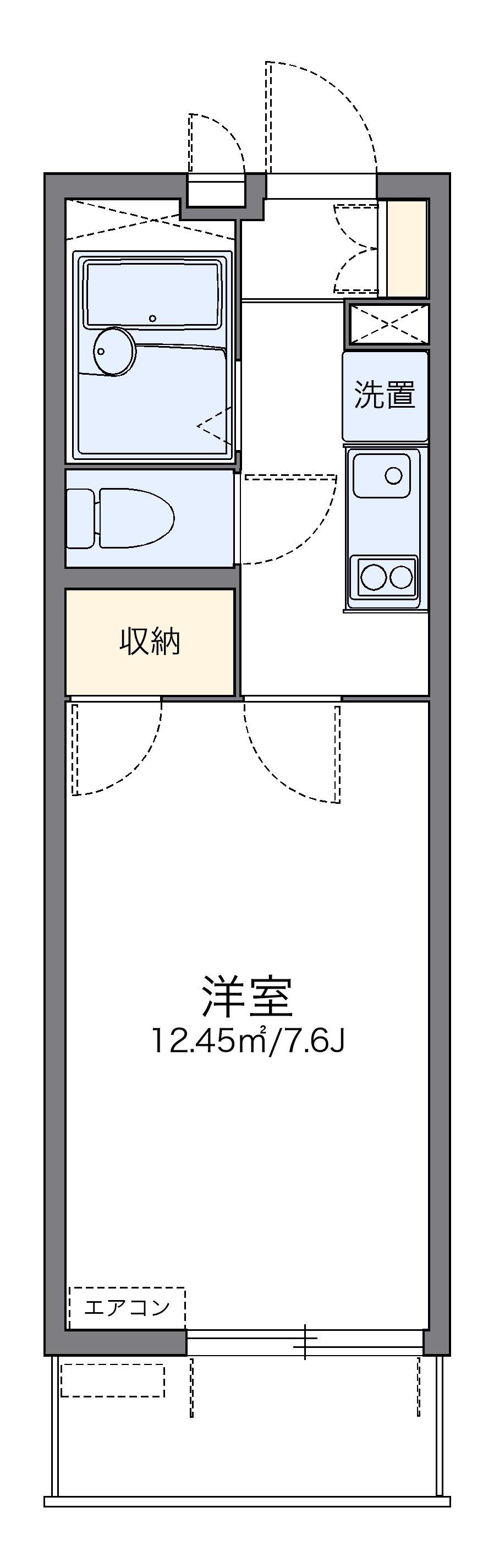 レオパレスWINDⅡ(1K/1階)の間取り写真