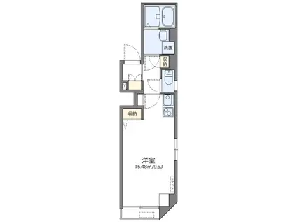 レオネクストシャンテ無量寿(1K/3階)の間取り写真