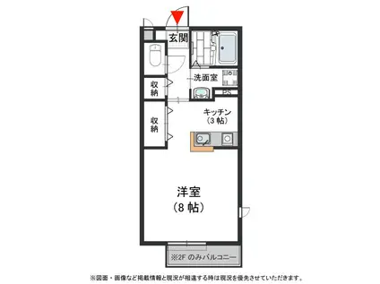 ヴィラ・エターナル(1K/2階)の間取り写真