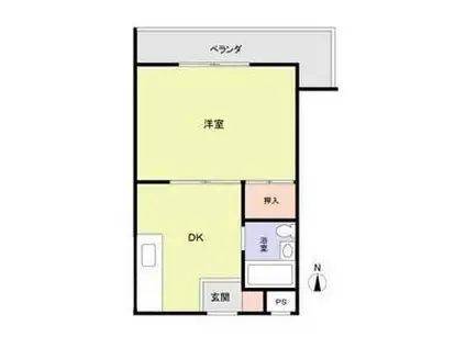 コーポ南野(1DK/4階)の間取り写真