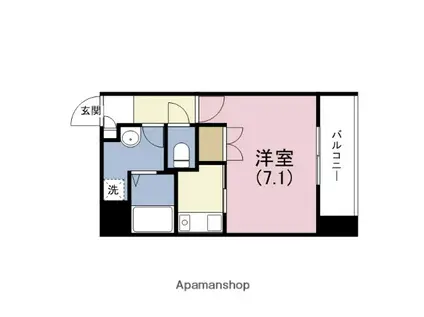 メゾンルージュ玉造(1K/2階)の間取り写真