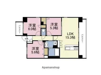 トレス・アコルデ(3LDK/7階)の間取り写真