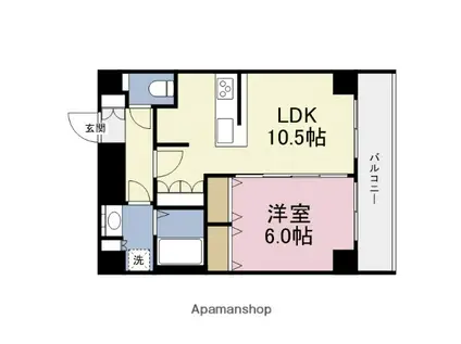 プレサンス大阪城公園パークプレイス(1LDK/10階)の間取り写真