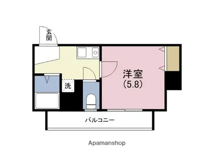 ディナスティ清水谷Ⅱ(1K/8階)の間取り写真