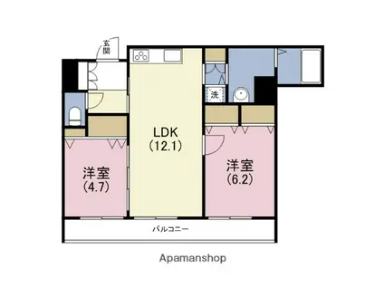 パレスコート小橋町(2LDK/5階)の間取り写真