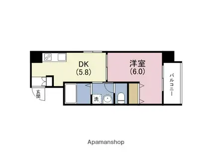 ギャラリー谷町(1DK/4階)の間取り写真