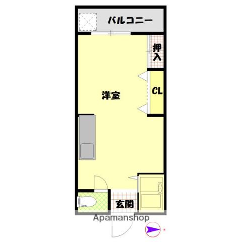 シャンボール今里Ⅱ番館(ワンルーム/5階)の間取り写真