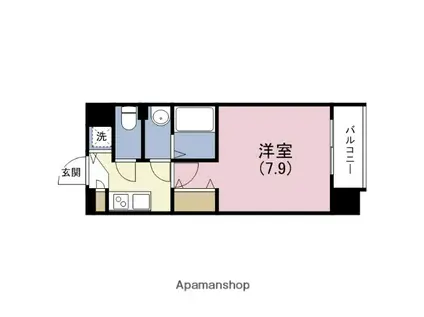 アドバンス上町台2クレイドル(1K/3階)の間取り写真