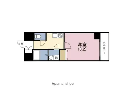 ピアグレース上本町(1K/14階)の間取り写真