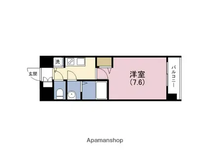 プレサンス松屋町駅前デュオ(1K/6階)の間取り写真