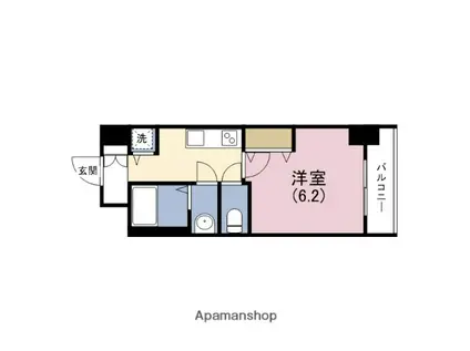 グラマシー心斎橋東(1K/12階)の間取り写真