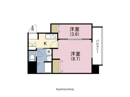 ヴィラ・セレーノ玉造本町(2K/6階)の間取り写真