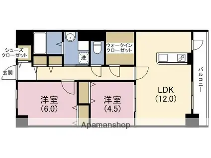 リアライズ小路駅前(2LDK/2階)の間取り写真