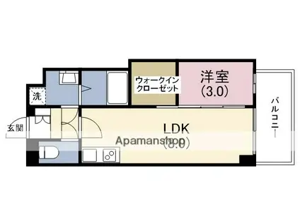 セレニテ谷九プリエ(1LDK/14階)の間取り写真