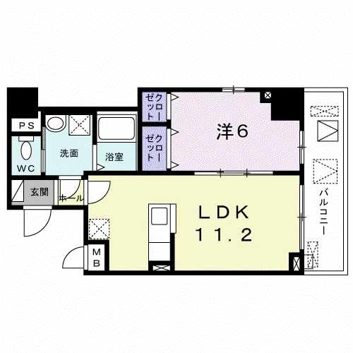 ムーンヒルズ大阪(1LDK/3階)の間取り写真