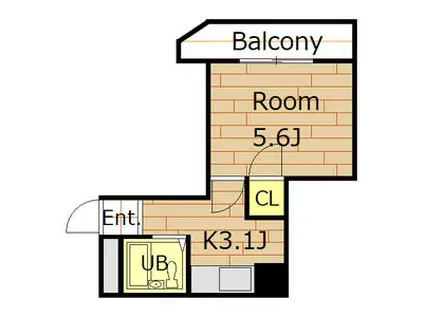 トラスティ加美(1K/5階)の間取り写真