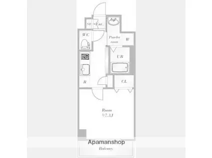 アクアプレイス天王寺EYE(1K/5階)の間取り写真