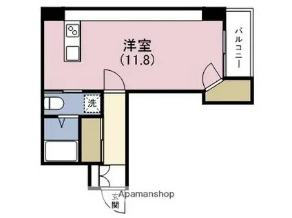 クリスタルブライト本町東(ワンルーム/3階)の間取り写真