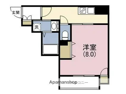 フォーチュン松屋町(1K/9階)の間取り写真