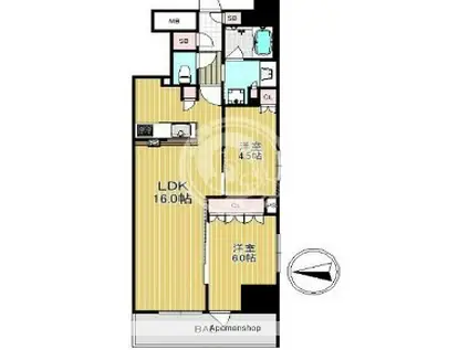 ブランズ大阪松屋町(2LDK/10階)の間取り写真