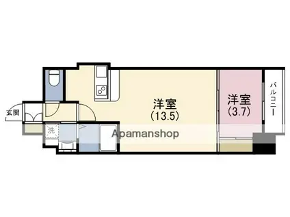 ファーストフィオーレ本町イーストⅡ(1LDK/3階)の間取り写真