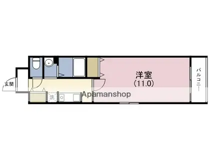 ドルチェ城東(1K/2階)の間取り写真