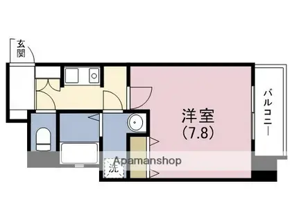 エイペックス大阪城西(1K/4階)の間取り写真